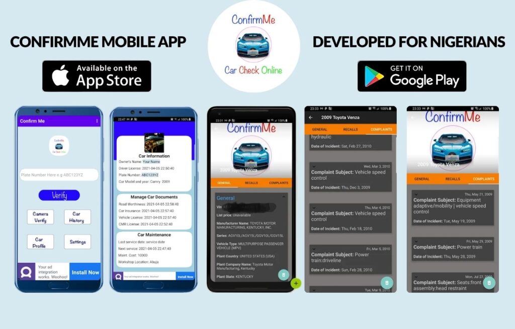 ConfirmMe – Vehicle Verification & History