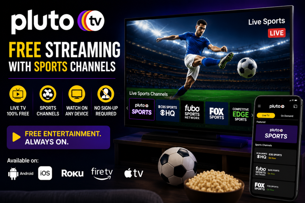 Download Pluto TV: Start Watching Free Sports Channels Today